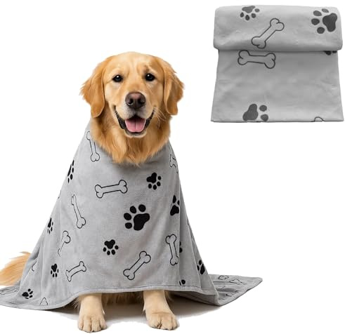 HSHEMBER Dog Towel, Dog Towels for Drying Dogs, Large Pet Towels for Bath and Grooming, Highly Absorbent Quick-Dry Microfiber Towel for Pets, Home and Travel Use