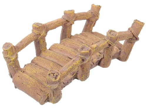 MUSISALY Miniature Wooden Bridge Sand Tray Ornament for Garden Decor, Small Resin Decorative Bridge Prop for Yard Landscaping and Desktop Display
