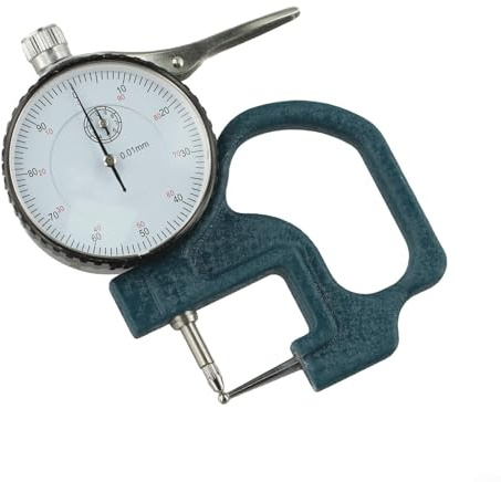Bulevisiter Spessimetro digitale 0-10 mm con 0,01 mm per pelle, carta, pellicola, gomma, lamiera, strumento di misurazione blu per gioielli, filo, tessuto