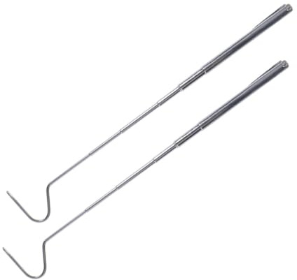 TOKIDNY 2 pièces Crochet Télescopique pour Serpent Acier Inoxydable Prise Sûre sans Blessure Poignée Ergonomique Outil de Capture Reptile Portable et Résistant