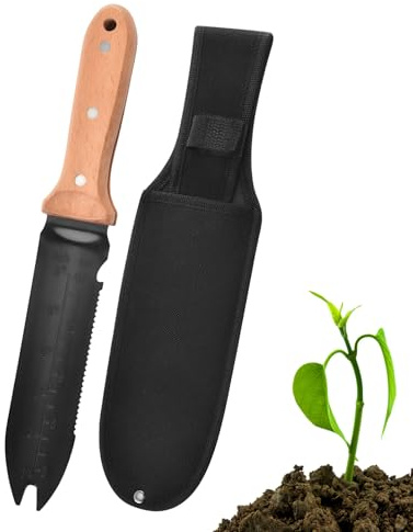 Tyinerc Pala a Mano | con Misuratore di Profondità in Acciaio Inossidabile Antiscivolo - Piccola Pala Cazzuola per Giardino,Per Cura Delle Radici Giardino Balcone Escursionismo