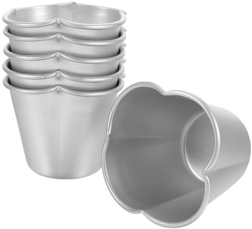 FOMIYES Stampi per Muffin e Crostate in Alluminio, Set 6 Pezzi Antiaderenti Resistenti al Calore, Mini Stampi da Forno per Dolci e Budini Casalinghi