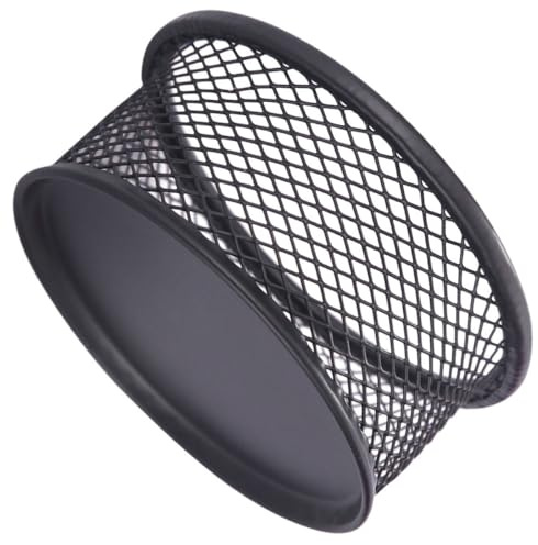 Milisten Boîte de Rangement en Maille pour Trombones Noire Support de Bureau Multifonctionnel en Métal Taille Compacte Distributeur Empilable pour École et Bureau Organisateur