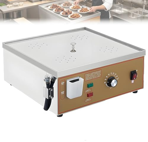MiyKom Vaporiera da Cucina Professionale con Temperatura di Precisione 30–110 °C, con Uscita dell'Acqua, Vassoi in Acciaio Inox per Ristorante/Casa, Promemoria di Combustione a Secco 4holes