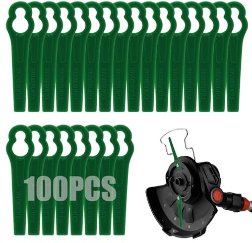 100 lame di ricambio per decespugliatore, in plastica robusta, 83 mm | Lame di ricambio in plastica per tagliaerba Stihl Polycut