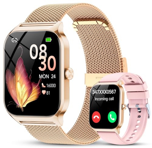 Smart Watch for Women, Answer/Make Call, 120+ Sport Modes, 1.85HD Ultra-Clear Screen Fitness Watch with Heart Rate/Sleep/SpO2 Monitor, IP68 Waterproof Fitness Tracker, Smartwatch for iOS/Android