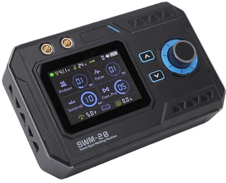 Topiky Soldador por Puntos de Batería, Máquina de Soldadura Portátil de Pulso Dual de Alta Corriente 1200 A para Ni, Hierro, Acero Inoxidable, Pantalla HD de 2,4 Pulgadas, Batería de 5000 MAh