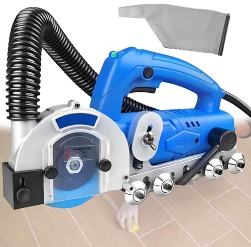 Grout Removal Machine with Automatic Dust Extraction, 1200W Electric Tile Cleaning Tool, 9000r/min DIY Regrouting & Seam Cleaning Equipment for Floors