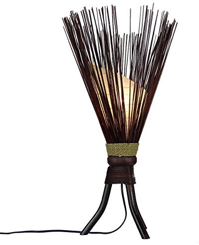 Simandra Stehleuchte Jungle 60x35cm • Bali Lampe aus Naturmaterialien • Stimmungslicht aus 100% traditioneller Handarbeit • asiatische Dekolampe • Stimmungsleuchte