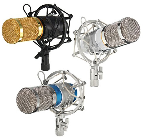 MASUNN Bm-800 Pro Kondensator Dynamic Microphone Mic Sound Audio Studio Recording Mit Dämpfer Halterung - Blauer Rand