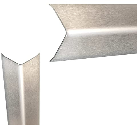 Kantenschutz Wand, 1 Meter Edelstahl Winkel, 3-fach gekantet, Winkelprofil Edelstahl, K240 geschliffen, 0,8mm stark, 3fach Winkelblech, Kantenschutzprofil 30 x 30 mm Länge 100 cm