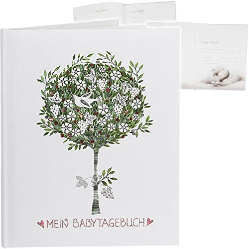 alles-meine.de GmbH Mein Babytagebuch/Erinnerungsalbum/Fotoalbum Baby Album/Buch Gebunden - zum Einkleben & Eintragen - Tagebuch Eintragbuch - 44 Seiten - mit Texten & Bi..