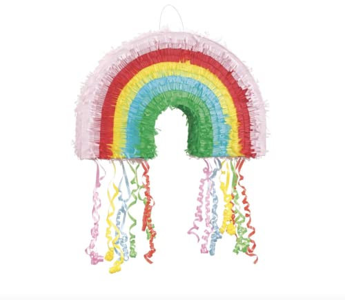 Piñata en forme de tambour arc-en-ciel (50 cm x 34 cm) – Indispensable pour les fêtes de fête – Parfait pour les anniversaires, les fêtes à thème et les événements – 1 pièce