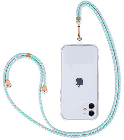 Ownest Compatibile con Cordino per Cellulare Universale Tracolla Rimovibile e Regolabile in Nylon Catena con Tutti Gli Smartphone, Colore: Rosa e Verde