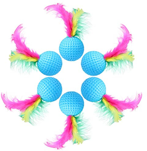 UKCOCO Katzenspielzeug Bälle:24 stücke Lustige Katzenspielzeug Federball Spielzeug Katze Teasing Spielzeug Pet Sounding Supplies für Cat