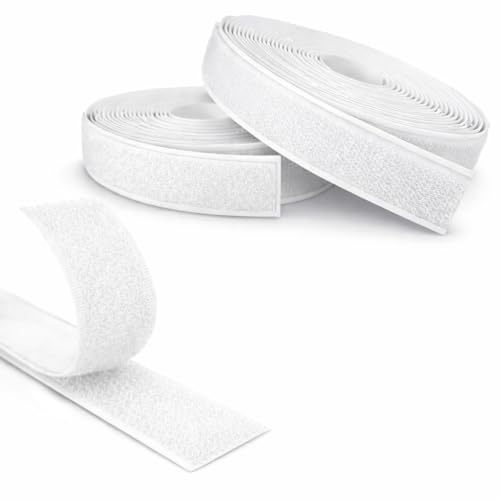 Kstar Klettband Selbstklebend Extra Stark – Klettverschluss zum Kleben Weiß – Hakenband & Flauschband Set – Klett Klebeband – Profi Qualität – 20mm x 3m