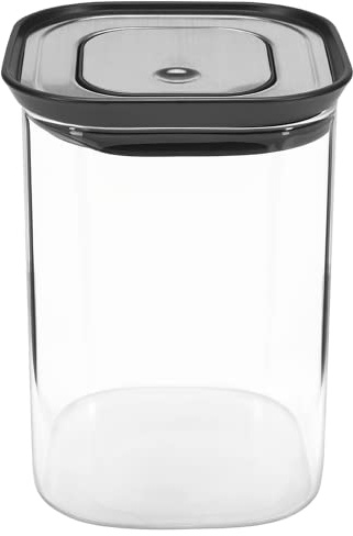 Lurch 240841 - Barattolo in vetro borosilicato e coperchio in plastica con chiusura ermetica e valvola a pressione, 1100 ml