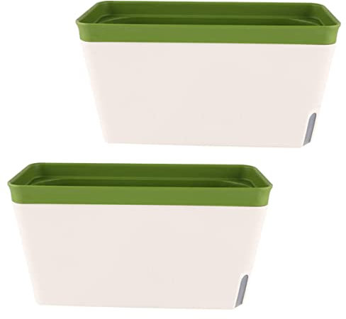 YARNOW 2stücke Selbstbewässernder Blumentopf Mit Wasseraufnahme Automatischer Gartenpflanzgefäß Aus Hochwertigem Kunststoff Inklusive Sichtfenster Für Wasserstandkontrolle