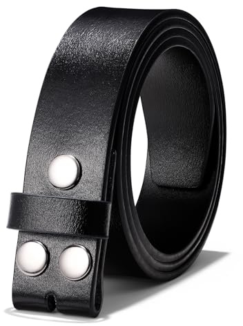 Herren Western Leder Gürtel Strap Ohne Schnalle 3.8cm Vintage Ersatz Cowboy Leder Gürtel Strap mit Snap on Schnalle
