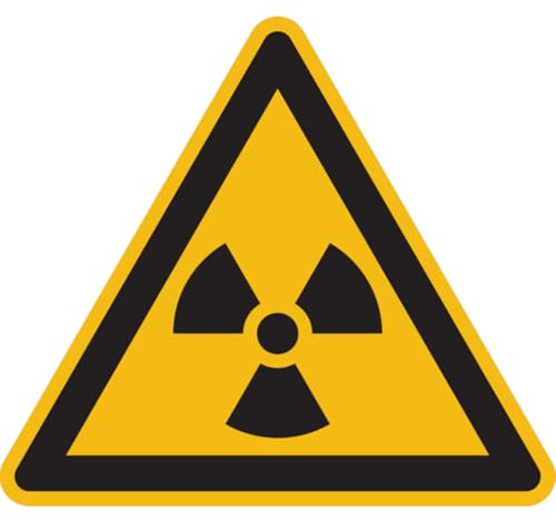 Dreifke® Warnschild, Warnung vor radioaktiven Stoffen oder ionisierender Strahlung W003 - ASR A1.3 (ISO 7010) | Alu geprägt | 200mm, 1 Stk