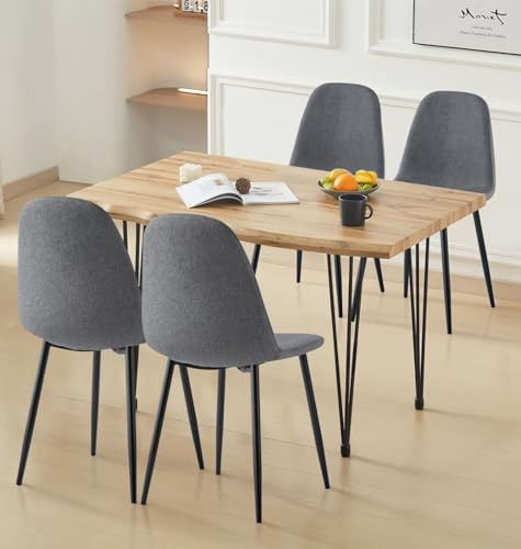 Hallowood Furniture Cullompton Rustic Wood Dining Table and Chairs Set 4