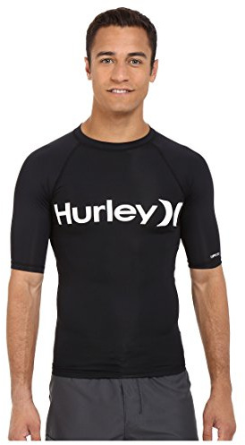 Hurley Herren OAO Quickdry Rashguard Ss Rash-Guard-Shirt, Schwarz, XL