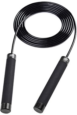 Seilspringen Sprungseil Lager-Sprungseil, Verstellbar, Springende Sport-Springseile, Fitnessstudio, Übung, Fitnessgeräte Mit Verdicktem Anti-Rutsch Jump Rope (Color : Black, Size : 300cm)