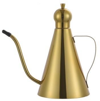 BYWXW Edelstahl Ölkännchen Ölbehälter Ölflasche Ölaufbewahrung Zutatenspender ideal zum Gießen und Dosieren von Olivenöl und Anderen Flüssigkeiten(Size:500ML,Color:Gold)