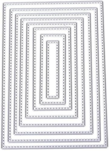 Set 8 rechteckige Stanzformen für Kartenherstellung, DIY, Scrapbooking und Fotoalben, dekorative geprägte Papierformen