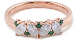 KnSam Rotgold 585 Ring, Klassiker Trauringe mit Moissanit in Ovalschliff, 14K Gold Verlobungsring Freundschaftsringe Echtgold Schmuck