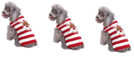 Sosoport 3St Festliche Kleidung für Haustiere Kleiner Hundepullover Bräuche für Katzen Weihnachts hundepullover hundekleidung Kleider Weihnachtspullover Haustier Hund Mantel Hündchen