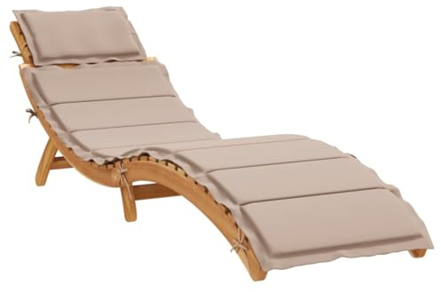 vidaXL Sonnenliege Massivholz Akazie Taupe