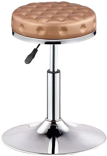 Friseurhocker mit Rollen für Friseursalons – Drehhocker mit spezieller Umlenkrolle, Haarschneiden, drehbarer Rollhocker für Maniküre (Farbe: Gold)