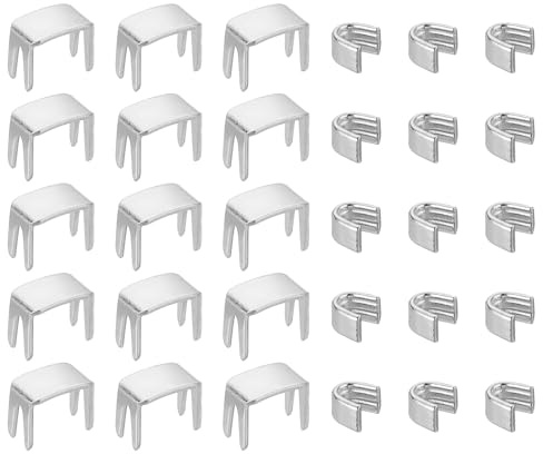 QUARKZMAN #5 Reißverschluss Stopper Reparatur Set, 20 Stück Bodenstopper & 40 Stück Oberteilstopper Reissverschluss Zipper Ersatz für Taschen Mäntel Jacken Geschlossene Zipper, Silber