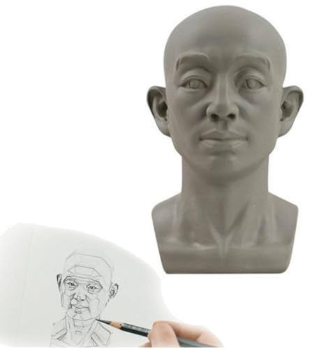 Kopfmodell für Künstler, Modell für Künstler, zum Erlernen von Ebenen des Gesichts, zum Lernen von Flugzeugen und leichten Details, kleiner Mannequin Manikinkopf für Kunst, Zeichnen, Skecthing Study