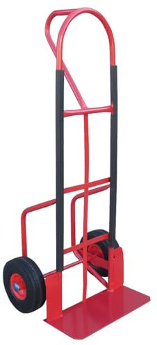 P Handle Sack Truck with High Back, White Trolley with Load Protection Strip, Heavy Duty Sack Barrow with Puncture Proof Wheels, 200kg Capacity