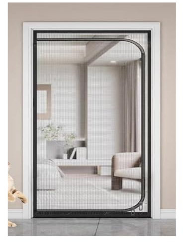CRCRC Zanzariera for Gatti, Tenda a Rete for Tenere Il Gatto Dentro Gli Insetti e Fuori dalle zanzare, con Cerniera, for Camera da Letto, Balcone, Serra(Black,130x220cm)