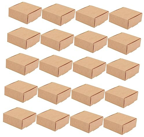 IWOWHERO 20stücke Kleine Kraftpapier Geschenkboxen Für Selbstgemachte Seife Verpackung Kraftpapierboxen Seifenboxen Zum Falten Klebeband