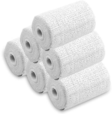 DAWRIS Gipsbinden 6er, 7,5 x 270 cm Gipsbinden Babybauch Schwanger Geschenk Gips Binden Abdruck Verband Gipsabdruck Gipsbinde Rolle zum Basteln Modellbau schnelltrocknend, Weiß