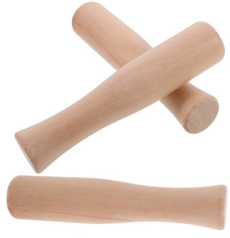 Holibanna Wooden Pestle Set 3pcs for Garlic and Spices, Kitchen Nut Grinder and Potato Crusher, Food Muddling Tool for Cooking and Preparation