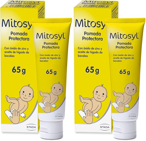 Mitosyl, Pomada Protectora, Crema de Pañal Bebé, Previene y Alivia Irritaciones, Fórmula Suave y Efectiva para el Cuidado Diario, 65g (Paquete de 2)
