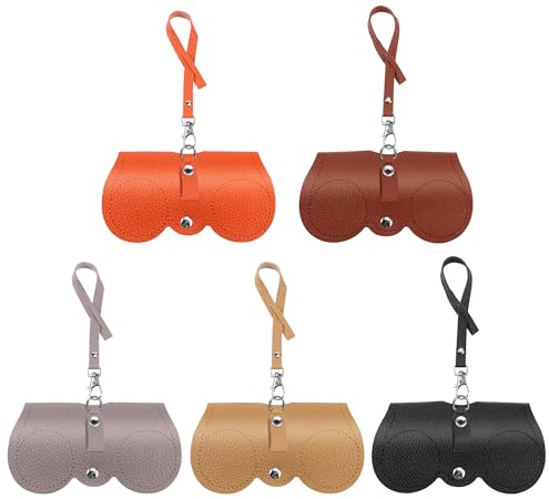 HO-SFSM 5 Pezzi Custodia per Occhiali, Custodia per Occhiali da Sole in Morbida Pelle, stuccio Occhiali Da Sole Viaggio, per Occhiali per Donna e Uomo
