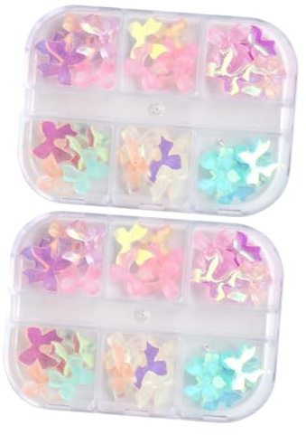 WRITWAA Kleine Nagelschleife Selbstgemacht 2 Boxen Maniküre Accessoire für Mädchen Exquisites Nageldekor für Kreative Nagelkunst