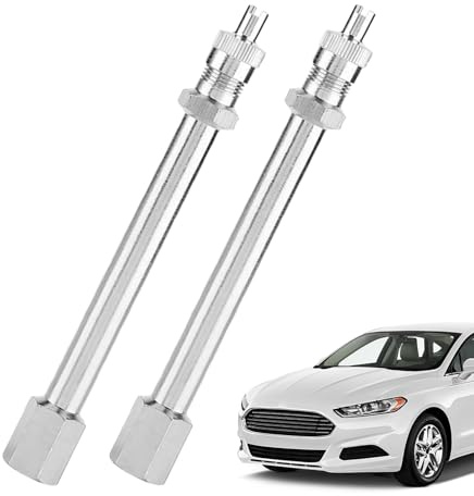 Tubo Prolunga Valvola Pneumatici, 2 Pezzi Estensione della Valvola per Pneumatici, Prolungatori Stelo Valvolas Ruota, Adattatore Diritto per Gonfiaggio Pneumaticis Auto Moto Bici