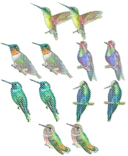 PERSELOSO 6 Pares Pegatinas Magnéticas de Colibríes para Ventanas de Calcomanías Decorativas Anticolisión para Protección de Aves Pegatinas Removibles para Interiores y Exteriores para Hogar