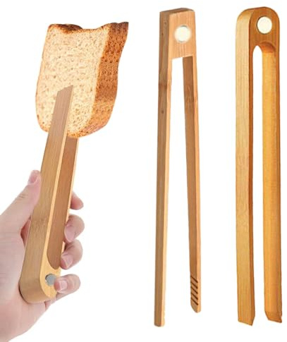 Zyntora Pinces De Cuisine | Pinces de Grillade Longues 35 cm avec Aimant,2 Pièces Accessoires De Grillade En Bois Pour Cuisson Camping Buffet Barbecue Fête Dessert Salade Viande Steak
