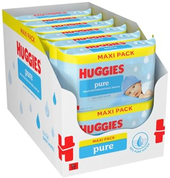 Huggies Pure Wipes 12 x 60 wipes (New Package)