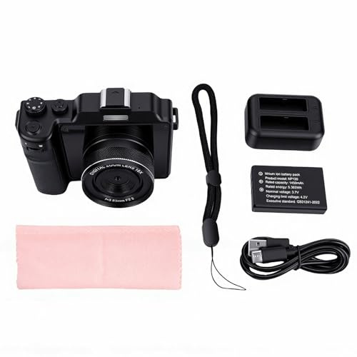 Camnoon Cámara Digital WiFi 8K, Cámara de Doble Lente de 100 MP con Zoom 18X Pantalla 3 Pulgadas, Estabilización Electrónica 6 Ejes con Flash, Tarjeta Memoria y Dos Baterías (32GB)