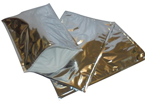 PZ 10 SACCHETTO TERMICO CM 28 X 47 COLORE ARGENTO BUSTA RICHIUDIBILE PER TRASPORTO ALIMENTI CONGELATI SURGELATI CHIUSURA ZIPLOCK IN PET
