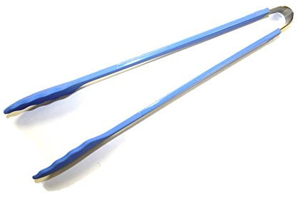 Kochblume Gourmetzange | Premium-Silikon | Hitzebeständig | Spülmaschinenfest | 33,5cm | Farbe: blau